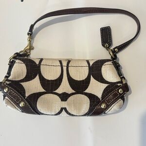 Coach Brown and Cream Wristlet